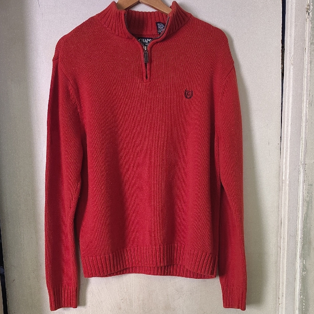 Chaps Men's Crimson Zip-Up Sweater